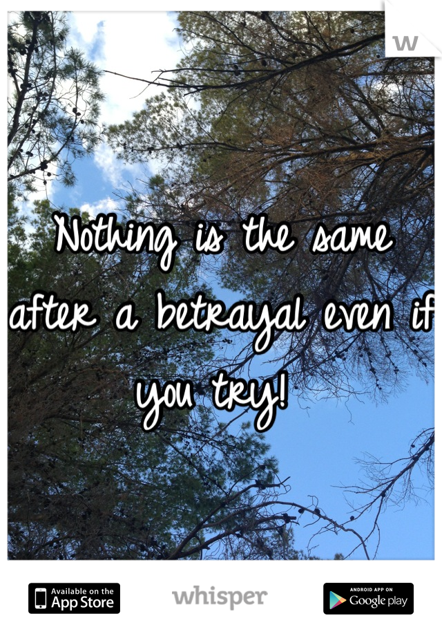 Nothing is the same after a betrayal even if you try! 