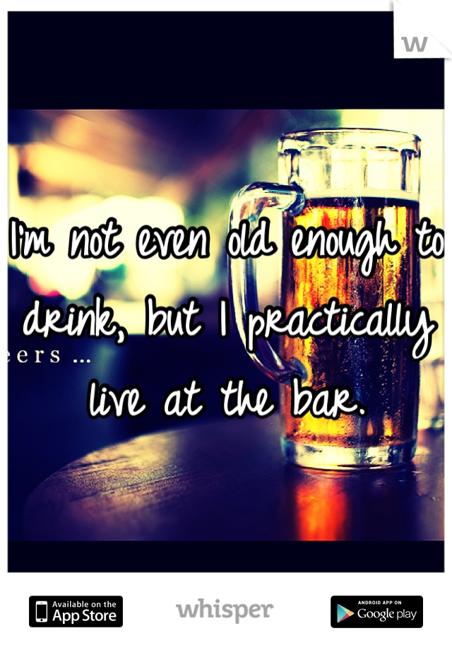 I'm not even old enough to drink, but I practically live at the bar.