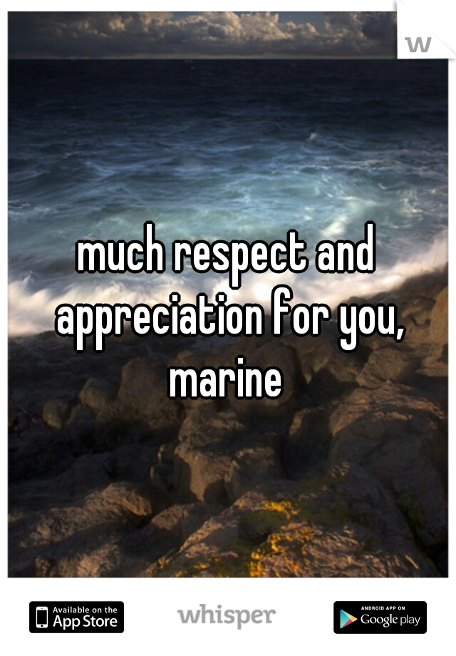 much respect and appreciation for you, marine 