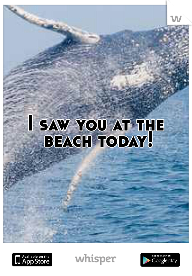 I saw you at the beach today!