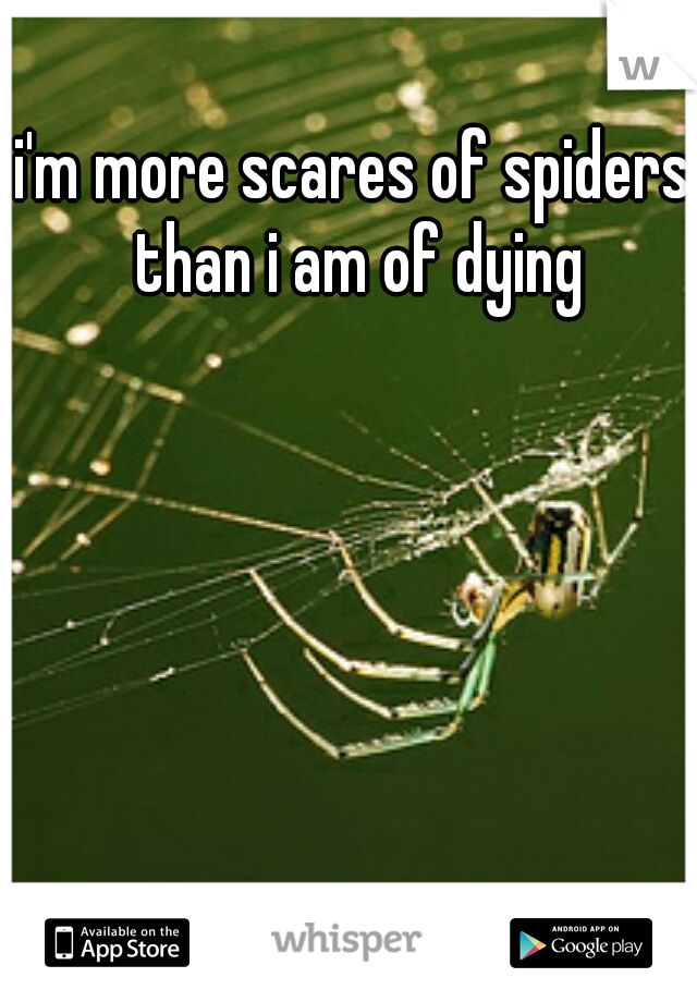 i'm more scares of spiders than i am of dying