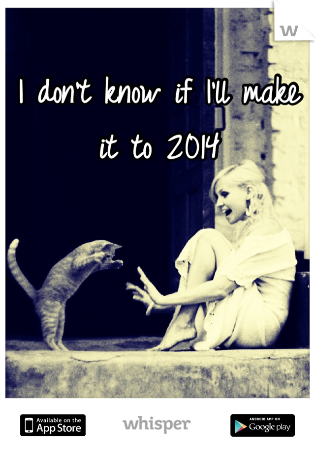 I don't know if I'll make it to 2014