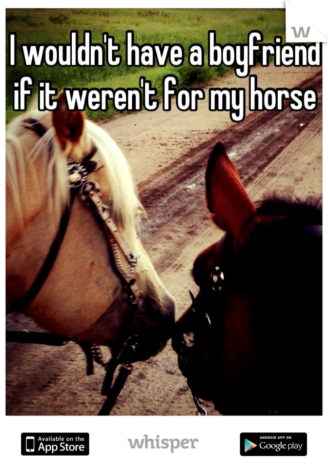 I wouldn't have a boyfriend if it weren't for my horse