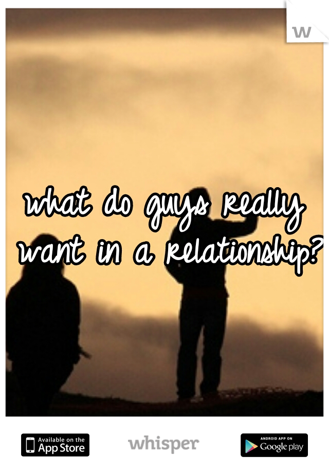what do guys really want in a relationship? 