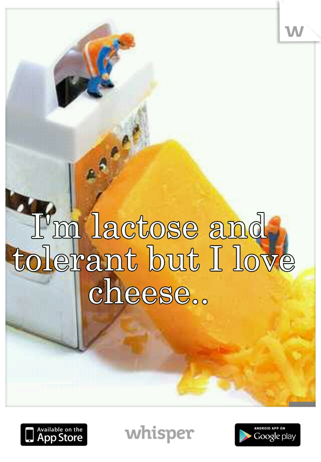 I'm lactose and tolerant but I love cheese.. 