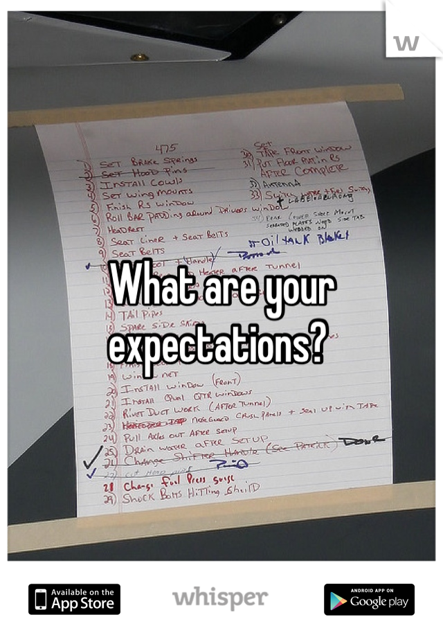 What are your expectations? 