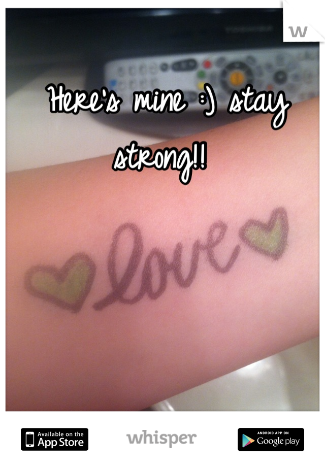 Here's mine :) stay strong!! 