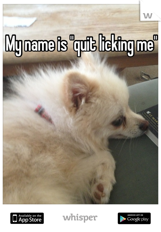 My name is "quit licking me"