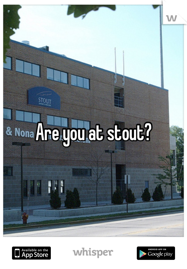 Are you at stout?