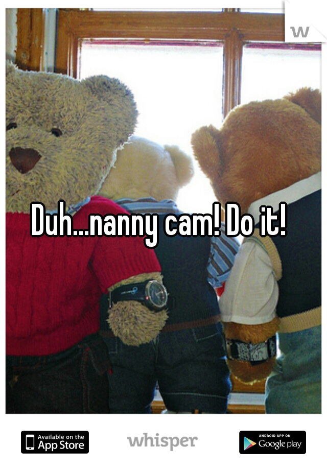 Duh...nanny cam! Do it! 