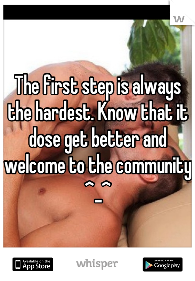 The first step is always the hardest. Know that it dose get better and welcome to the community ^_^