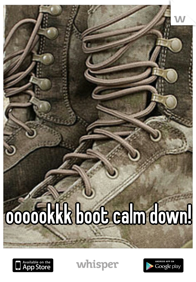 oooookkk boot calm down! 