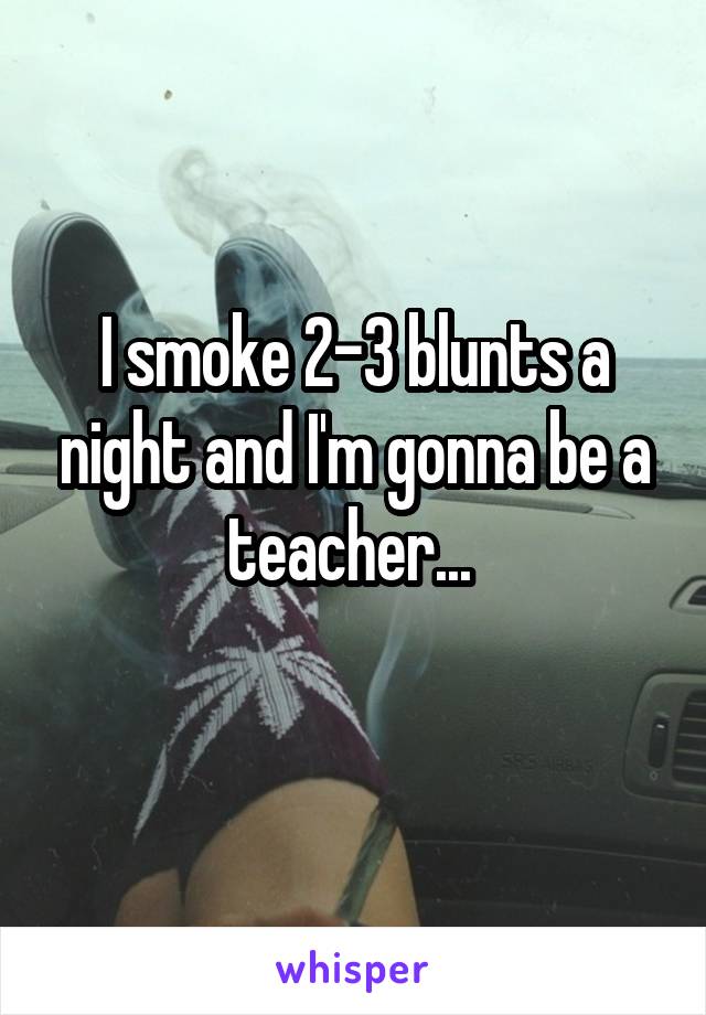 I smoke 2-3 blunts a night and I'm gonna be a teacher... 
