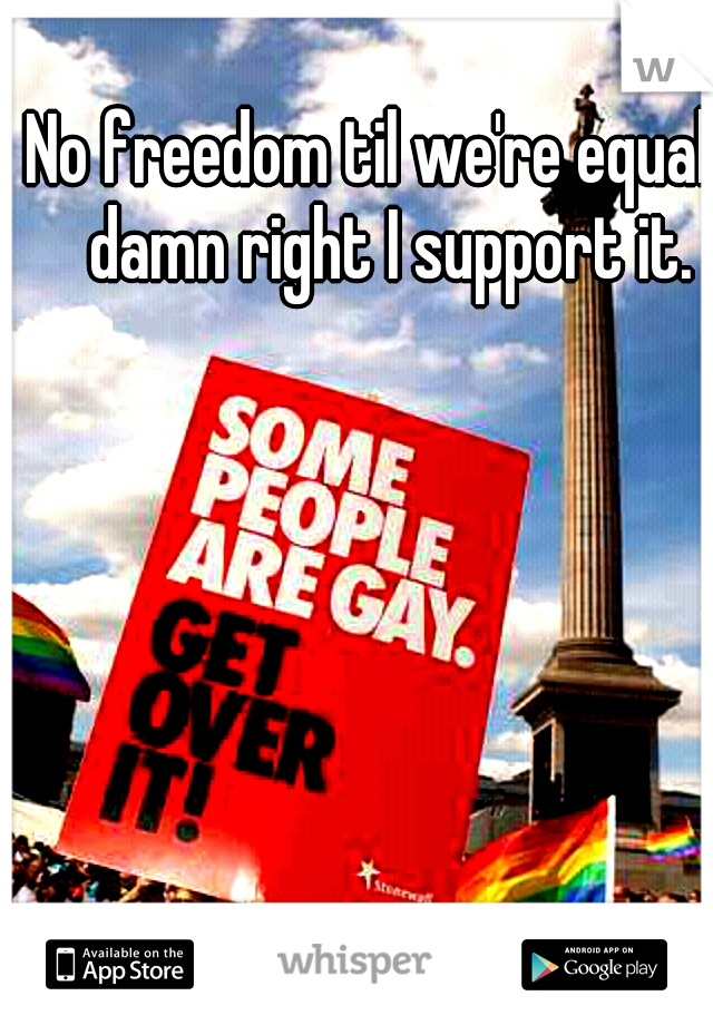No freedom til we're equal, 
damn right I support it. 