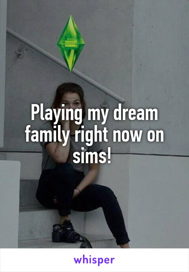 Playing my dream family right now on sims! 