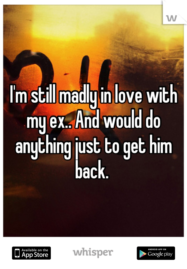 I'm still madly in love with my ex.. And would do anything just to get him back. 