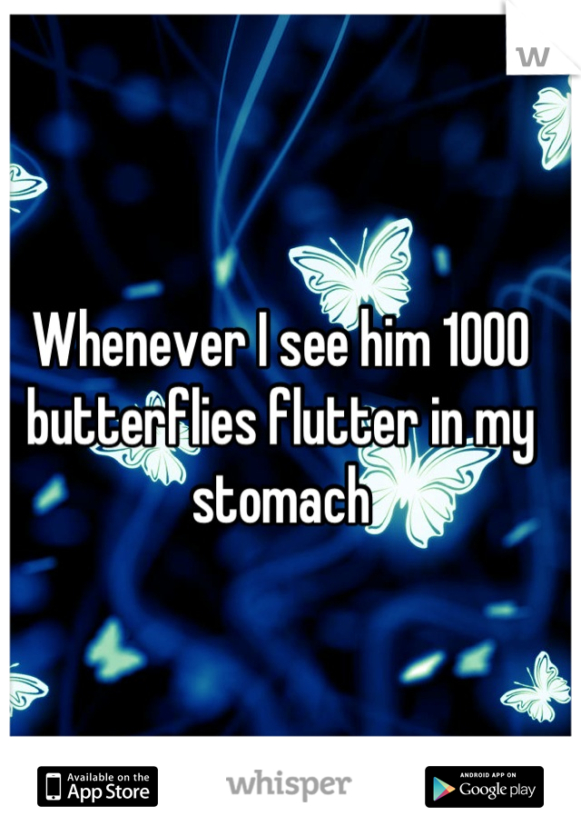 Whenever I see him 1000 butterflies flutter in my stomach