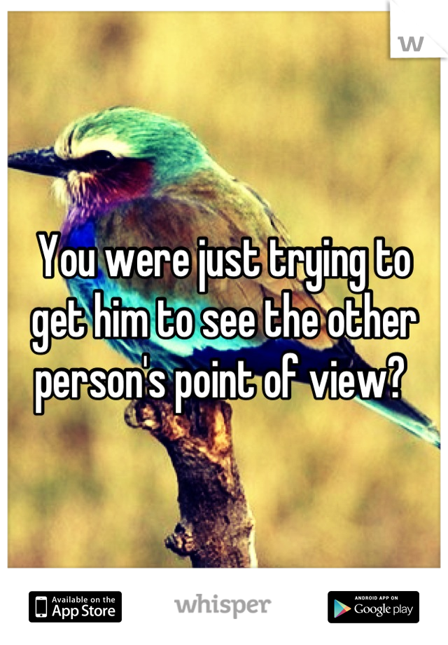 You were just trying to get him to see the other person's point of view? 