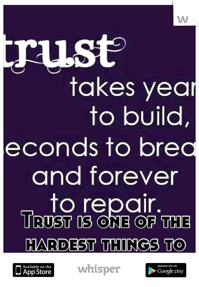 Trust is one of the hardest things to have with someone!