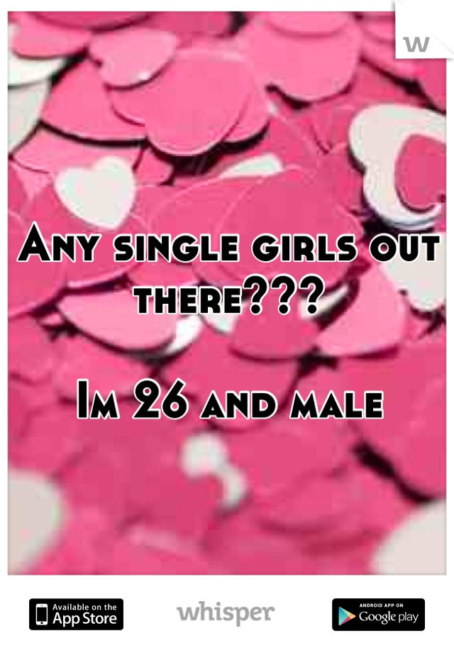 Any single girls out there???

Im 26 and male