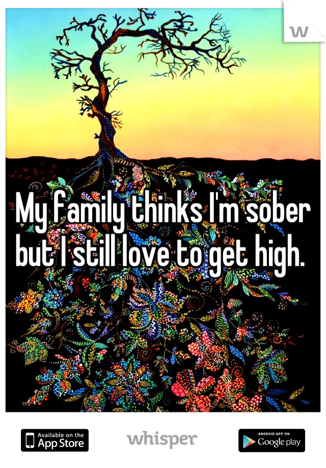 My family thinks I'm sober but I still love to get high. 