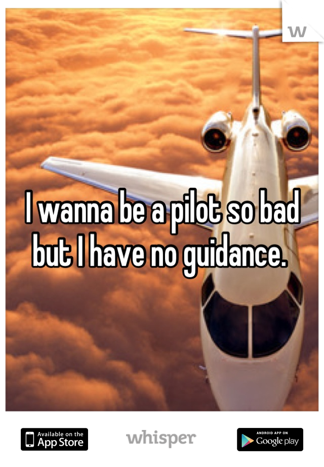 I wanna be a pilot so bad but I have no guidance. 