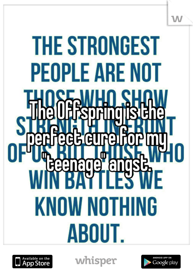 The Offspring is the perfect cure for my "teenage" angst.