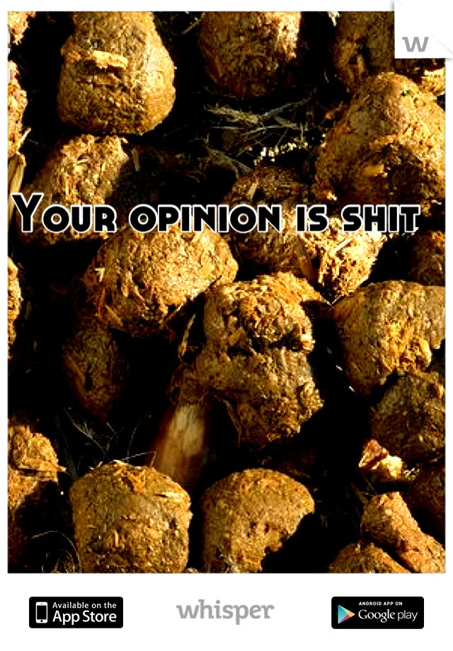 Your opinion is shit