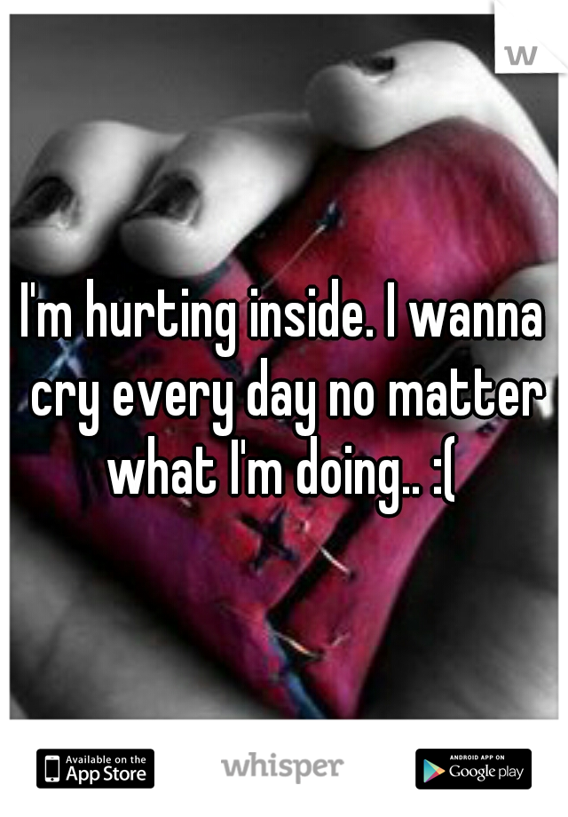 I'm hurting inside. I wanna cry every day no matter what I'm doing.. :( 