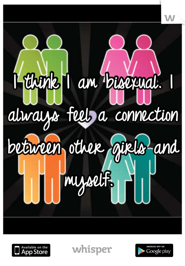 I think I am bisexual. I always feel a connection between other girls and myself. 