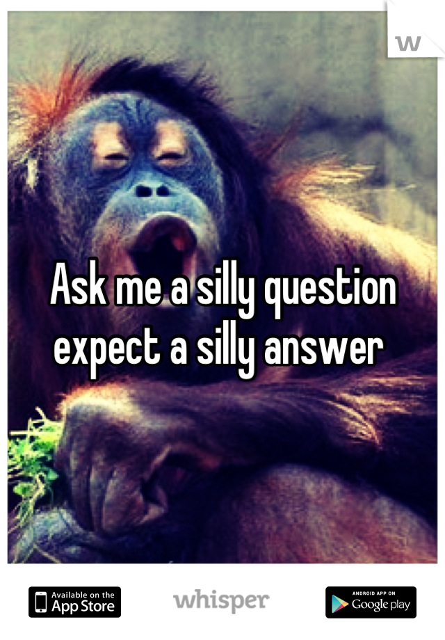 Ask me a silly question expect a silly answer 