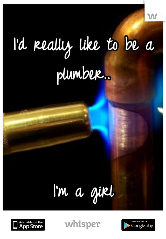 I'd really like to be a plumber..



I'm a girl