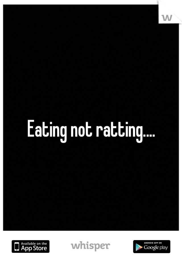 Eating not ratting....