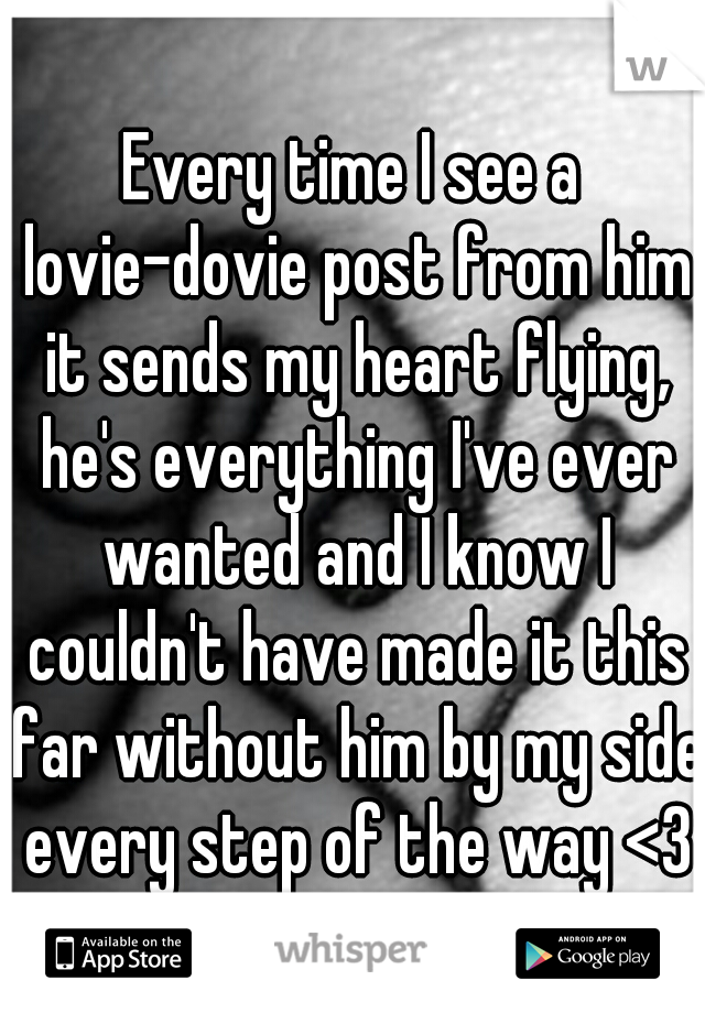 Every time I see a lovie-dovie post from him it sends my heart flying, he's everything I've ever wanted and I know I couldn't have made it this far without him by my side every step of the way <3