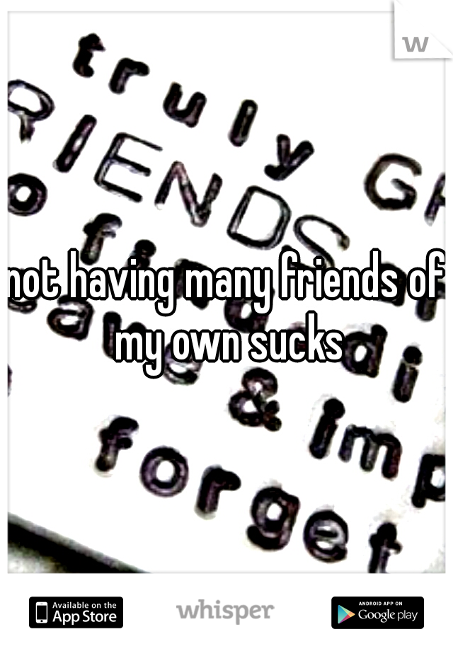 not having many friends of my own sucks