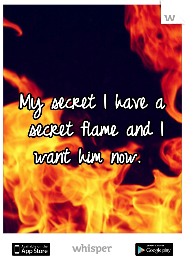 My secret I have a secret flame and I want him now.  