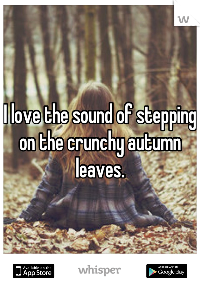 I love the sound of stepping on the crunchy autumn leaves.