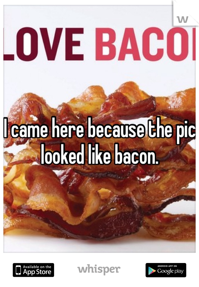 I came here because the pic looked like bacon.