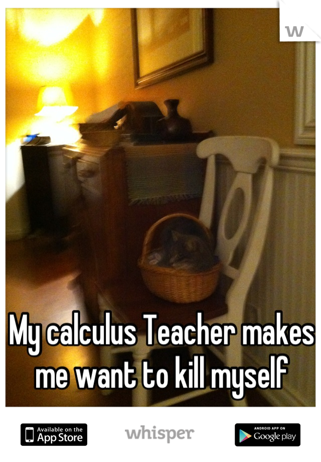 My calculus Teacher makes me want to kill myself