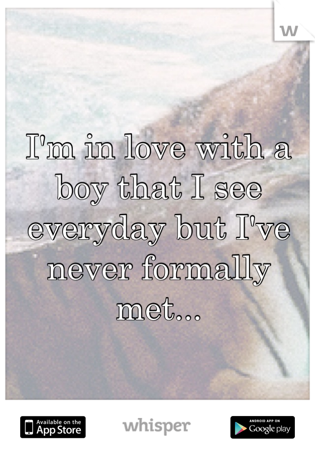 I'm in love with a boy that I see everyday but I've never formally met...