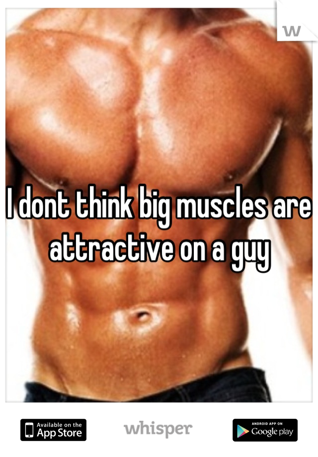 I dont think big muscles are attractive on a guy