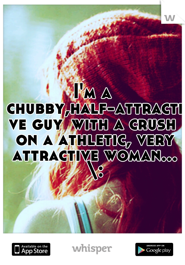 I'm a chubby,half-attractive guy
with a crush on a athletic, very attractive woman... \: