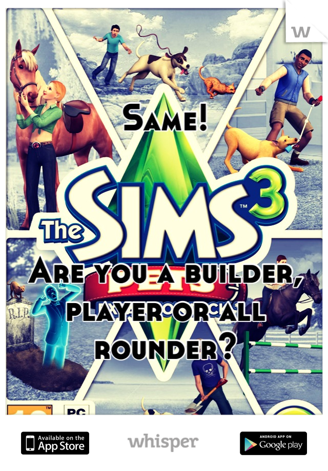 Same!



Are you a builder, player or all rounder?