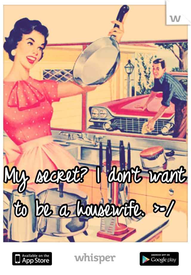 My secret? I don't want to be a housewife. >=/