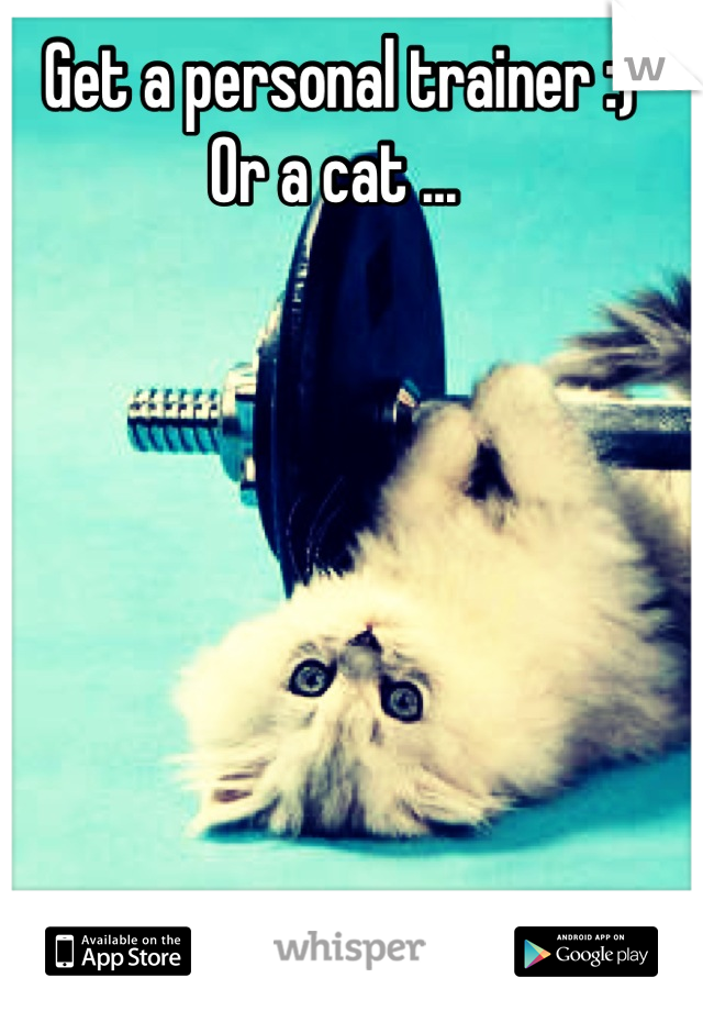 Get a personal trainer :) 
Or a cat ... 