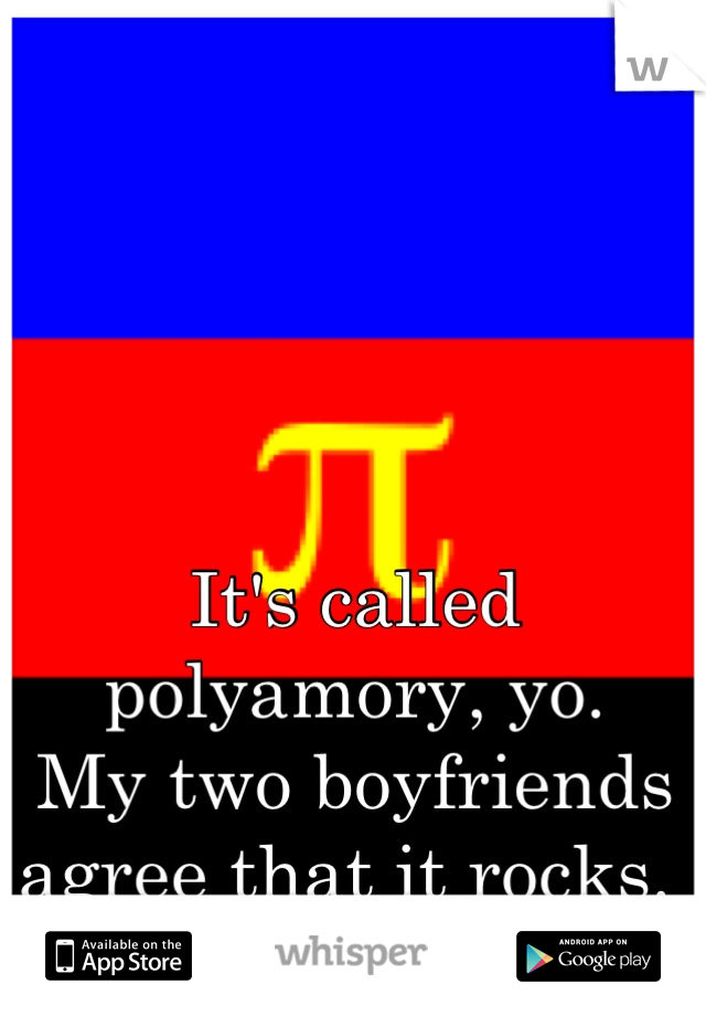 




It's called polyamory, yo. 
My two boyfriends agree that it rocks. 