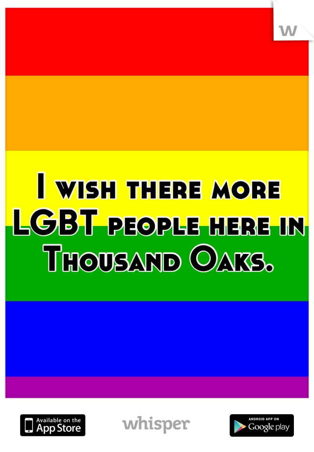 I wish there more LGBT people here in Thousand Oaks.