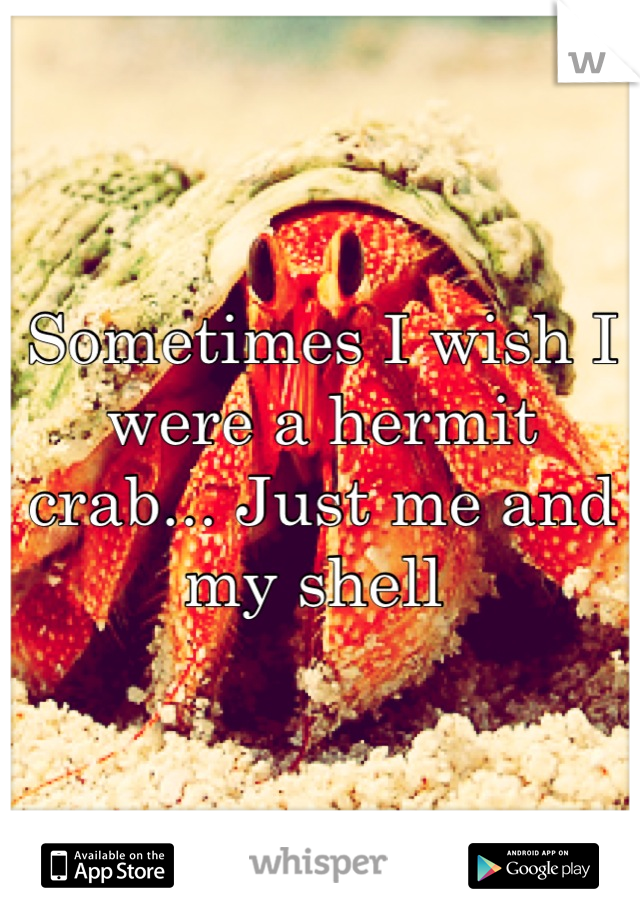 Sometimes I wish I were a hermit crab... Just me and my shell 