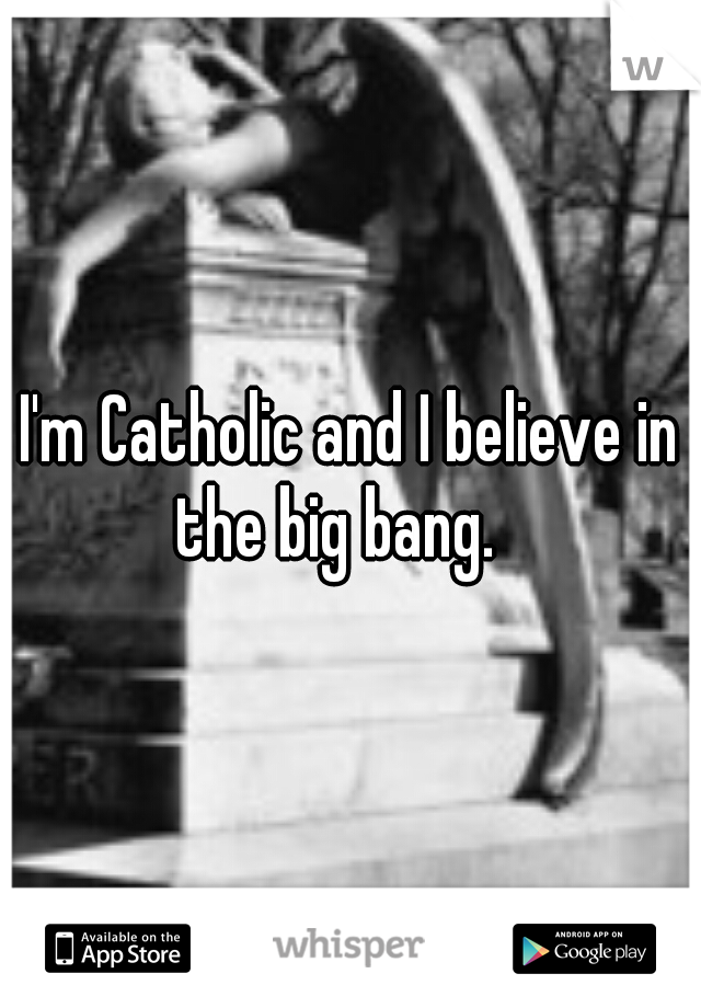 I'm Catholic and I believe in the big bang.   