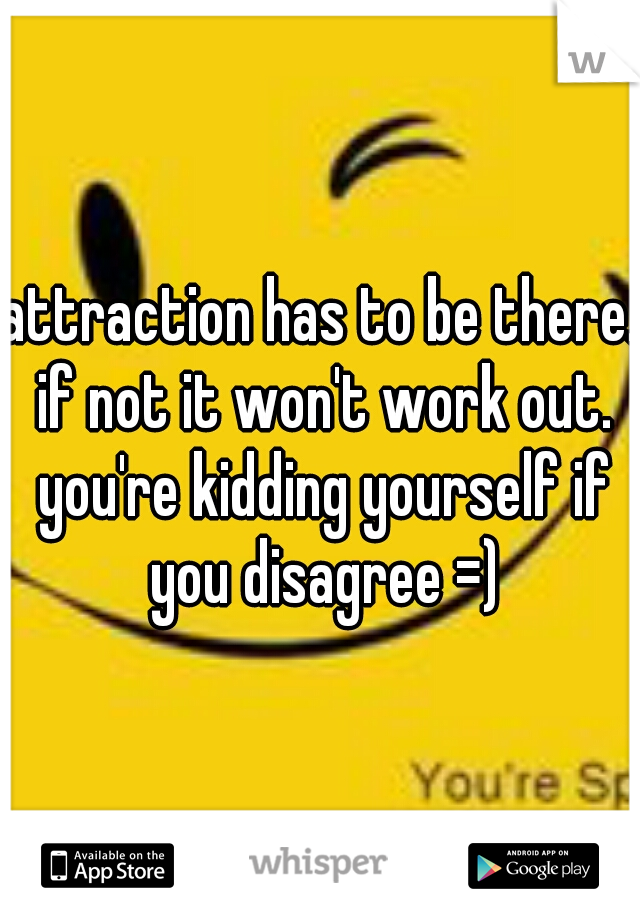 attraction has to be there. if not it won't work out. you're kidding yourself if you disagree =)